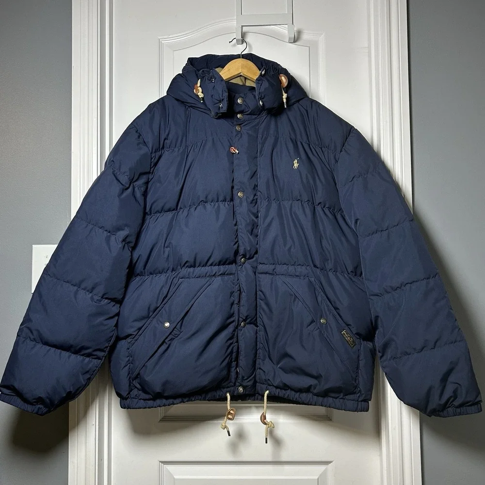 Polo Ralph Lauren Extra Big‎ Navy Blue Down Filled Hooded Puffer Jacket